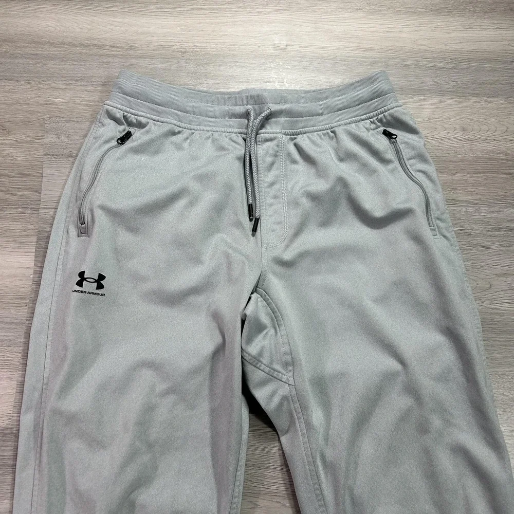 Under Armour Sweatpants Mens Large Gray Knit Jogger Zip Pockets Athletic 1366207